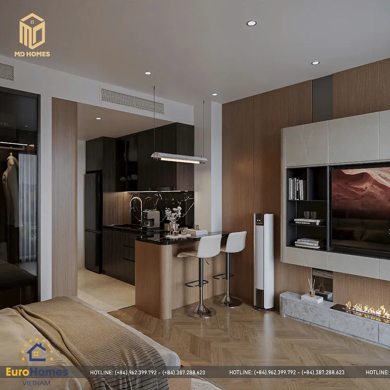 Cho thuê 1 Ngủ Lumiere Vinhomes Smart City 43m2
