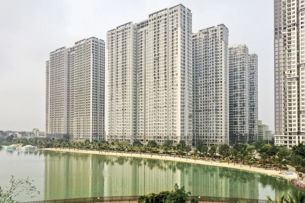 toà nhà masteri west heights smart city bên hồ điều hòa